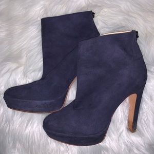 Alexandre Birman Navy Suede Booties